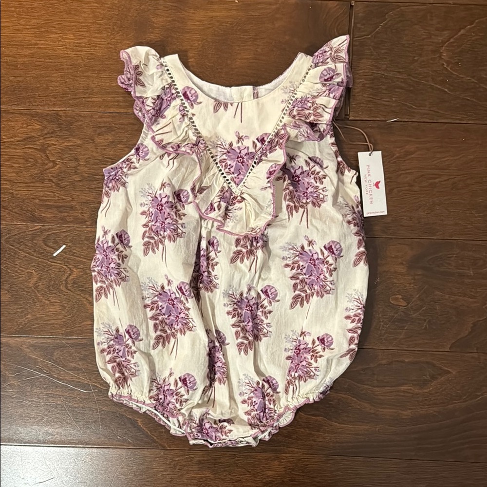 Floral Ruffle Baby Romper